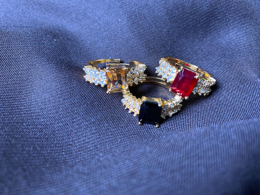 Spark of Silver Zircon | Pair of 3