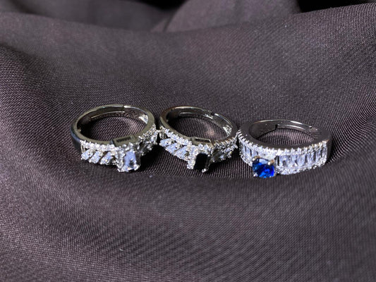 Spark of Silver Zircon | Pair of 3