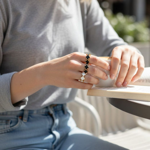 NOIR AND PEARL RINGS